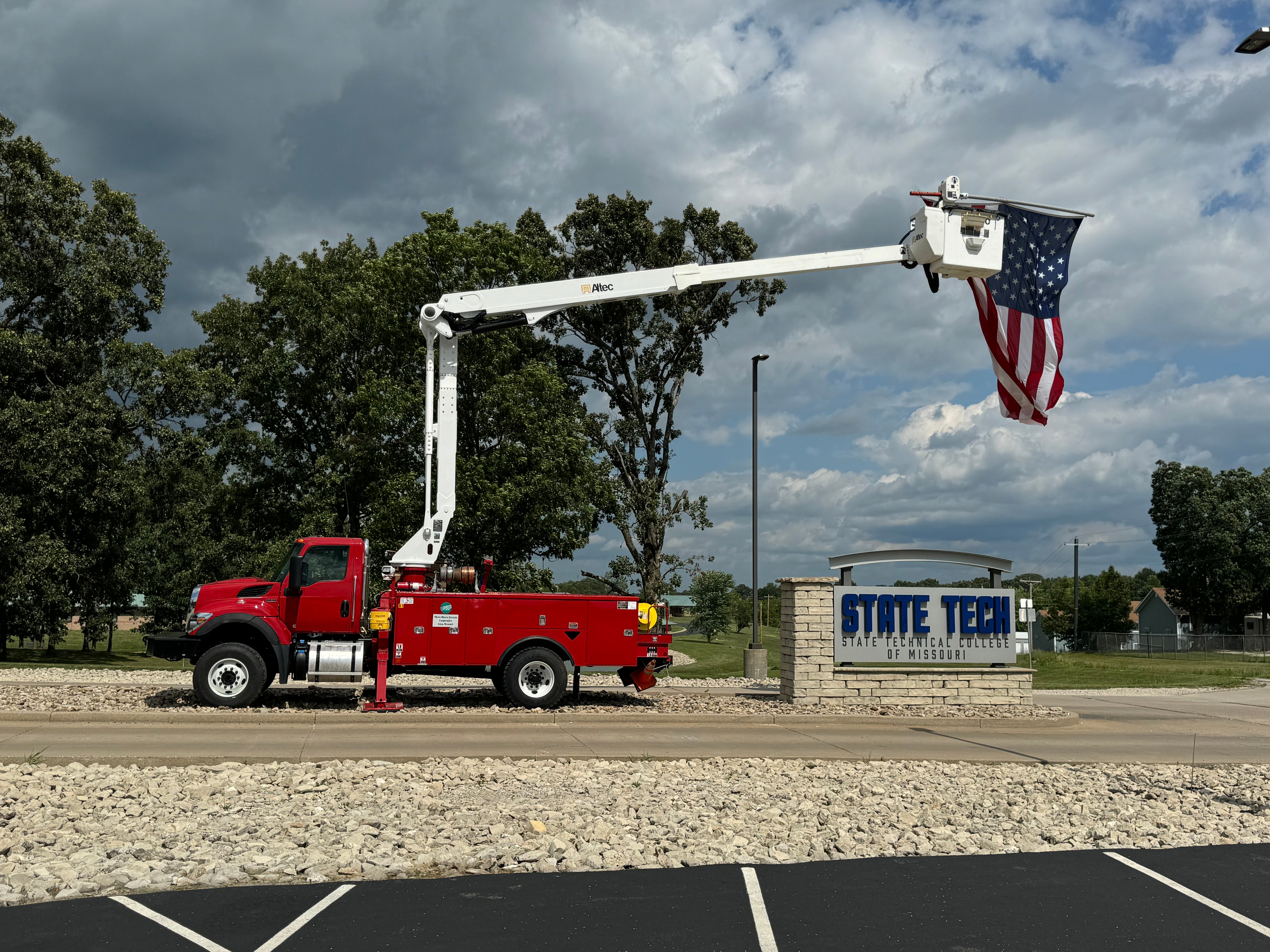 Truck with Flag at Annual Meeting